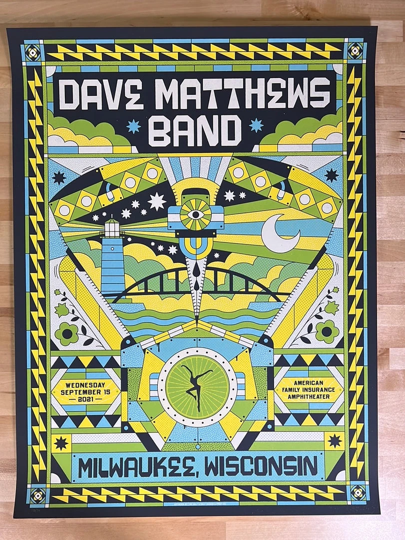 Dave Matthews Band - 2021 The Half And Half Poster Milwaukee, WI AP Gig Posters 4 Dave Matthews Band - 2021 The Half And Half Poster Milwaukee, WI AP Gig Posters
