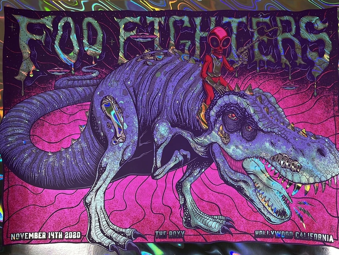 Foil Posters Foo Fighters - 2020 Jim Mazza Poster Los Angeles, CA FOIL 3 Foil Posters Foo Fighters - 2020 Jim Mazza Poster Los Angeles, CA FOIL