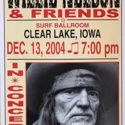 Willie Nelson - 2004 Franks Brothers 12/13 Poster Clear Lake, IA Gig Posters