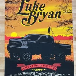 Sold Out Posters Luke Bryan - 2014 Poster That's My Kind Of Night Tour Gig Posters