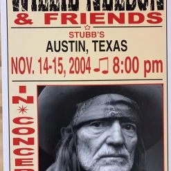 Gig Posters Willie Nelson - 2004 Franks Brothers 11/14-15 Poster Austin, TX