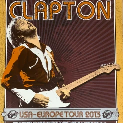 Eric Clapton - 2013 Ron Donovan Firehouse Poster VARIANT European Tour