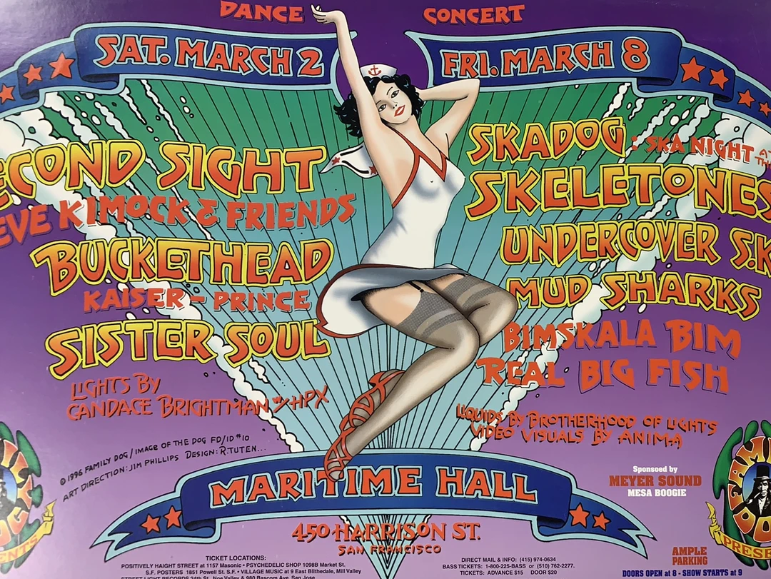 Gig Posters FD/ID 10 Second Sight - 1996 Jim Phillips Poster Maritime Hall San Fran 1st 3 Gig Posters FD/ID 10 Second Sight - 1996 Jim Phillips Poster Maritime Hall San Fran 1st