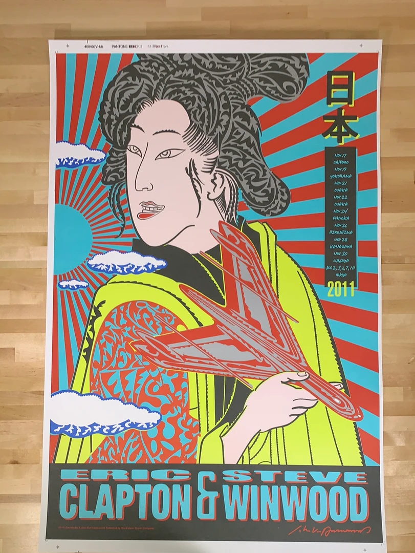 Eric Clapton - 2011 John Van Hamersveld Poster Japan Tour Steve Winwood Gig Posters 4 Eric Clapton - 2011 John Van Hamersveld Poster Japan Tour Steve Winwood Gig Posters