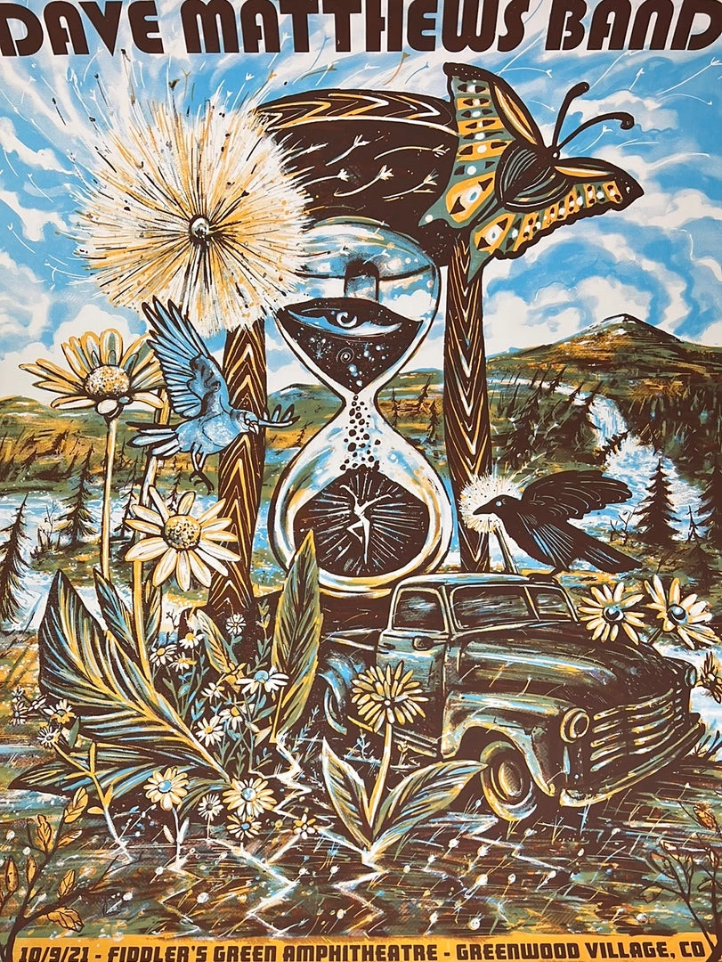 Dave Matthews Band - 2021 Zeb Love Poster Fiddler's Green, CO 10/9 3 Dave Matthews Band - 2021 Zeb Love Poster Fiddler's Green, CO 10/9