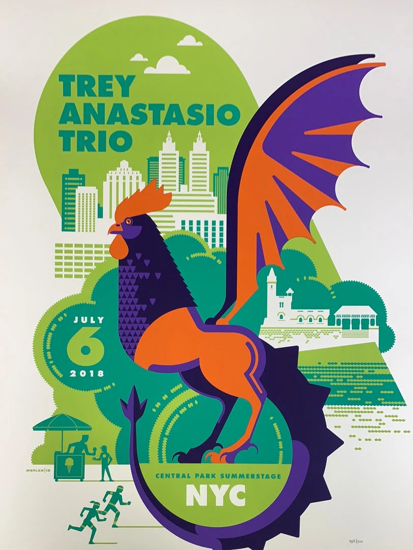 Gig Posters Trey Anastasio - 2018 Tom Whalen Poster New York City, NY 3 Gig Posters Trey Anastasio - 2018 Tom Whalen Poster New York City, NY