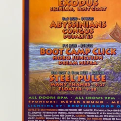 Sold Out Posters MHP 37 Maritime Hall - 1997 Poster September Wailers, Exodus San Fran 1st Gig Posters