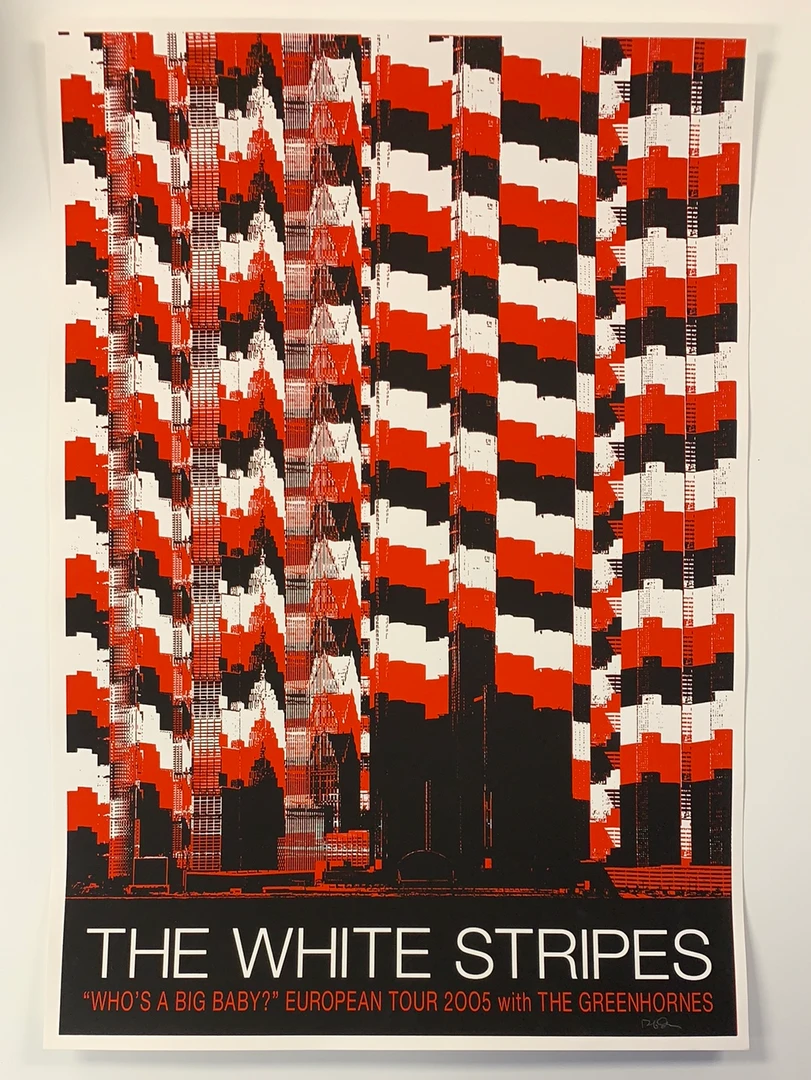 The White Stripes - 2005 Rob Jones Poster Euro Tour Gig Posters 4 The White Stripes - 2005 Rob Jones Poster Euro Tour Gig Posters