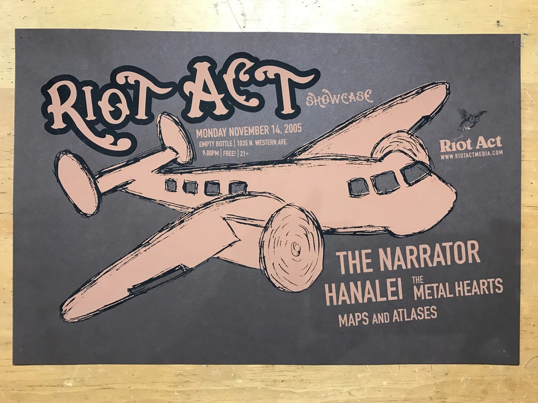Sold Out Posters Riot Act - 2005 Poster Empty Bottle Chicago, IL 4 Sold Out Posters Riot Act - 2005 Poster Empty Bottle Chicago, IL