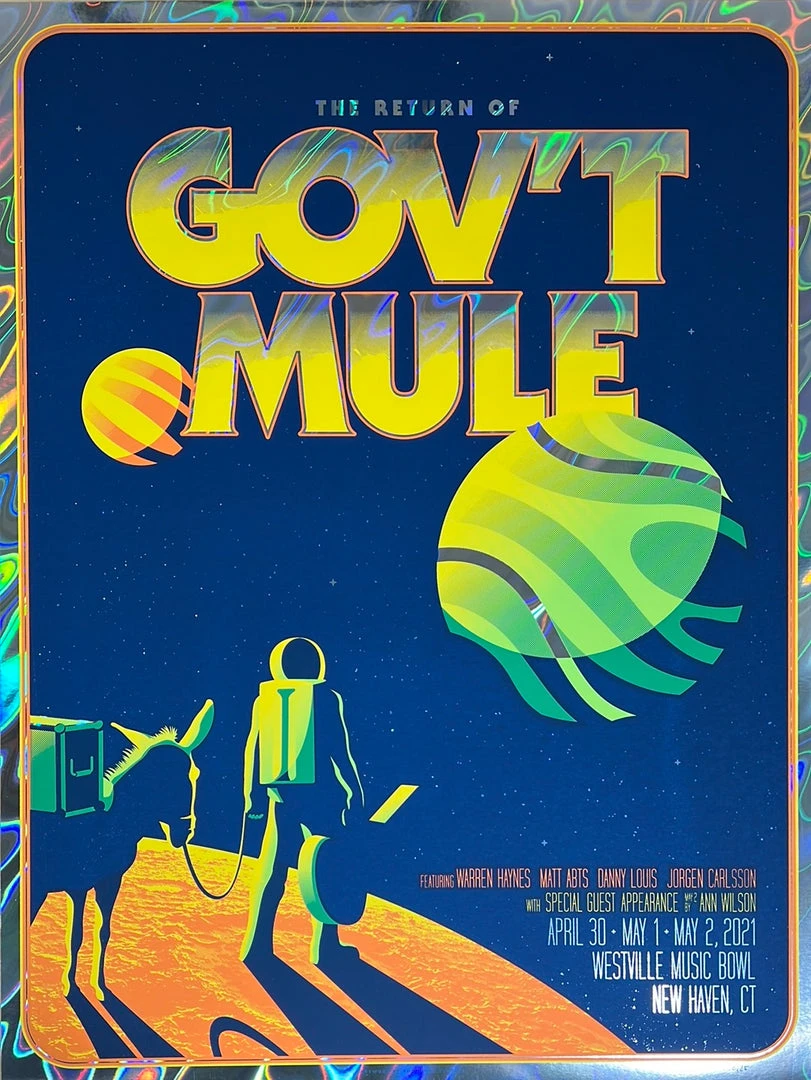 Gov't Mule - 2021 Mike Tallman Poster New Haven, CT FOIL 3 Gov't Mule - 2021 Mike Tallman Poster New Haven, CT FOIL