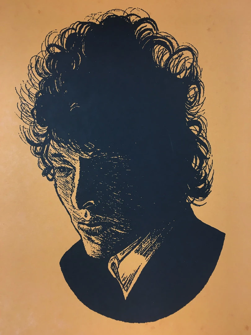 Bob Dylan The Rolling Stone - 2014 Brian Methe Art Print Orange Variant 3 Bob Dylan The Rolling Stone - 2014 Brian Methe Art Print Orange Variant
