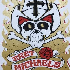 Gig Posters Brett Michaels - 2015 Billy Perkins Poster Chamberlin Rose Skull