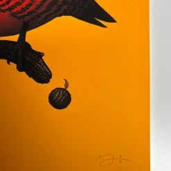 Fat Bird - 2020 Mike Mitchell Poster Yellow Fronted Woodpecker Yellow Variant