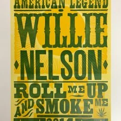 Gig Posters Willie Nelson - 2014 Hatch Show Print Tour Poster Roll Me Up And Smoke Me