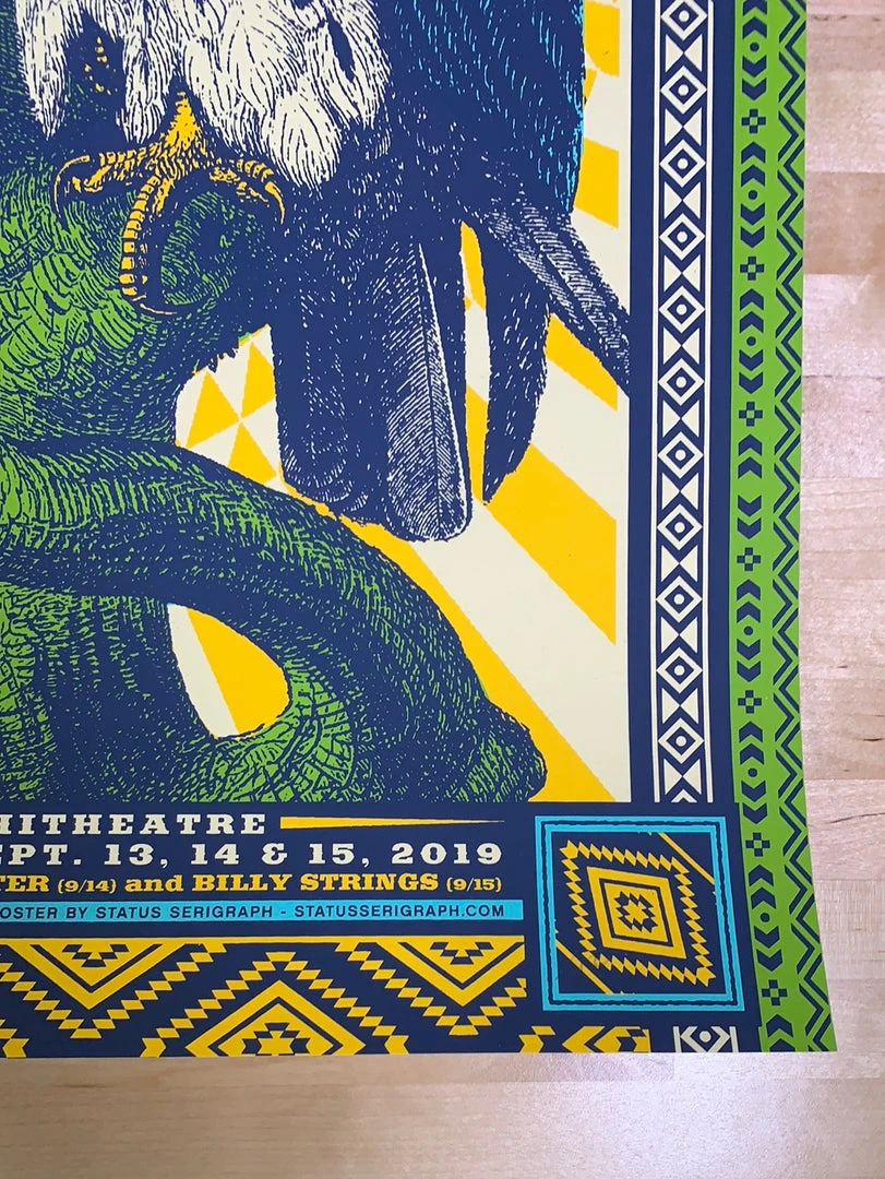 Colorado Greensky Bluegrass - 2019 Status Serigraph Poster Red Rocks, Morrison, CO AE 7 Colorado Greensky Bluegrass - 2019 Status Serigraph Poster Red Rocks, Morrison, CO AE