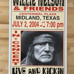 Willie Nelson - 2004 Franks Brothers 7/2 Poster Midland, TX Gig Posters
