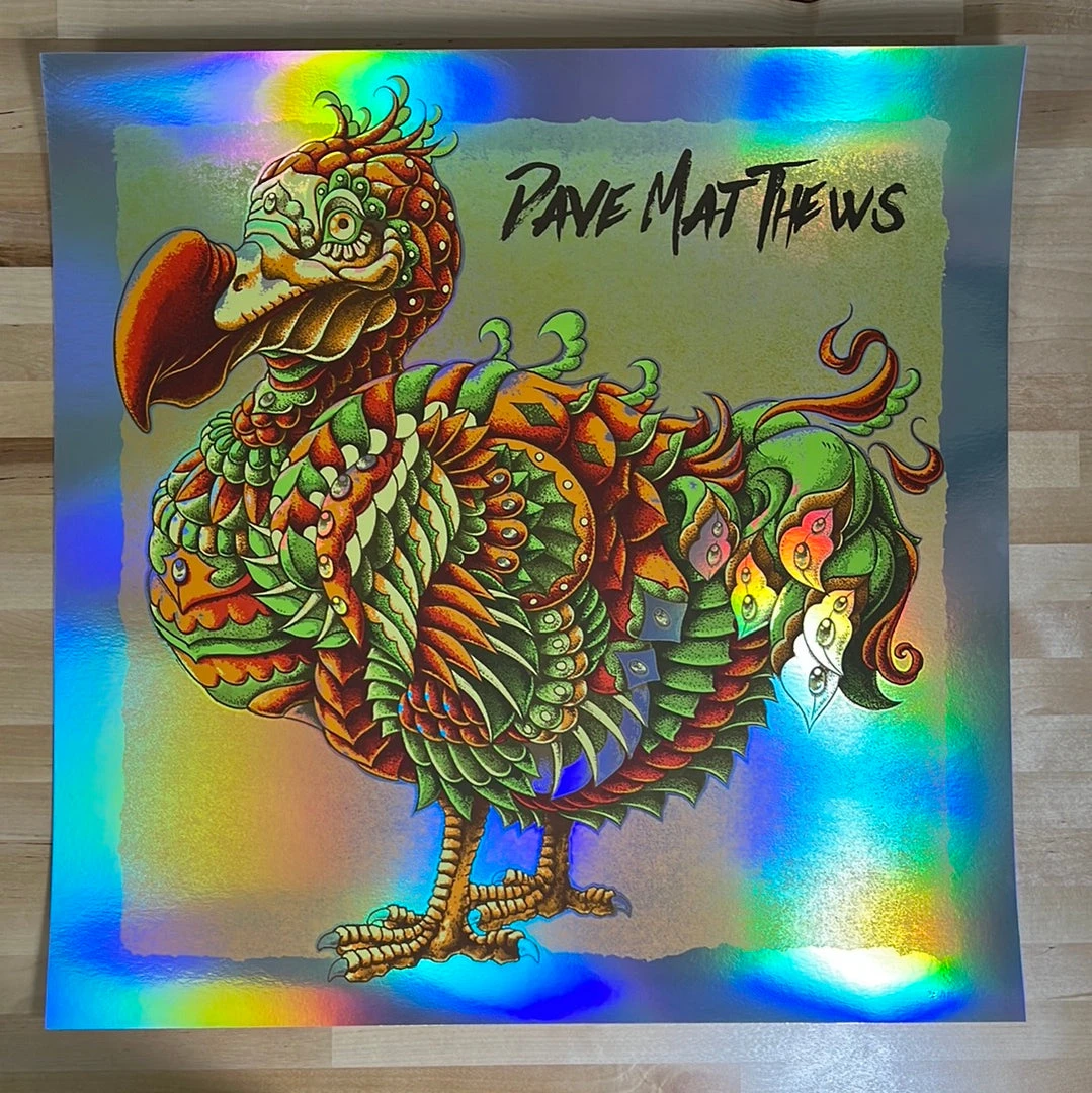 Dodo - 2021 BioWorkz Poster Dave Matthews Band FOIL Orange Foil Posters 4 Dodo - 2021 BioWorkz Poster Dave Matthews Band FOIL Orange Foil Posters