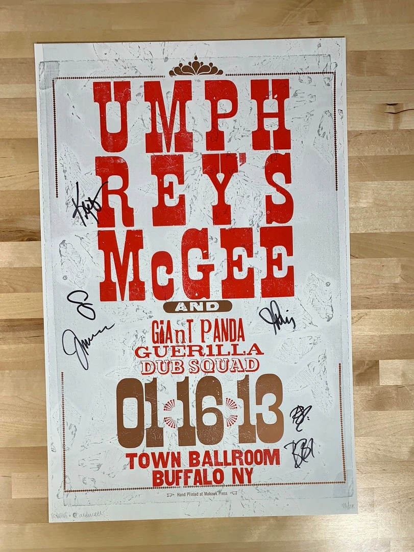 Mohawk Press Gig Posters Umphrey's McGee - 2013 Poster Buffalo, NY Band Signed 48/215 4 Mohawk Press Gig Posters Umphrey's McGee - 2013 Poster Buffalo, NY Band Signed 48/215
