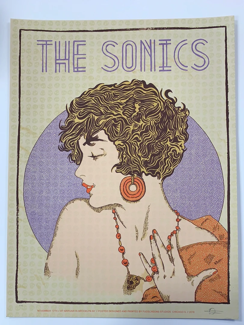 The Sonics - 2016 Fugscreens Studios Poster Brooklyn, NY Warsaw 4 The Sonics - 2016 Fugscreens Studios Poster Brooklyn, NY Warsaw