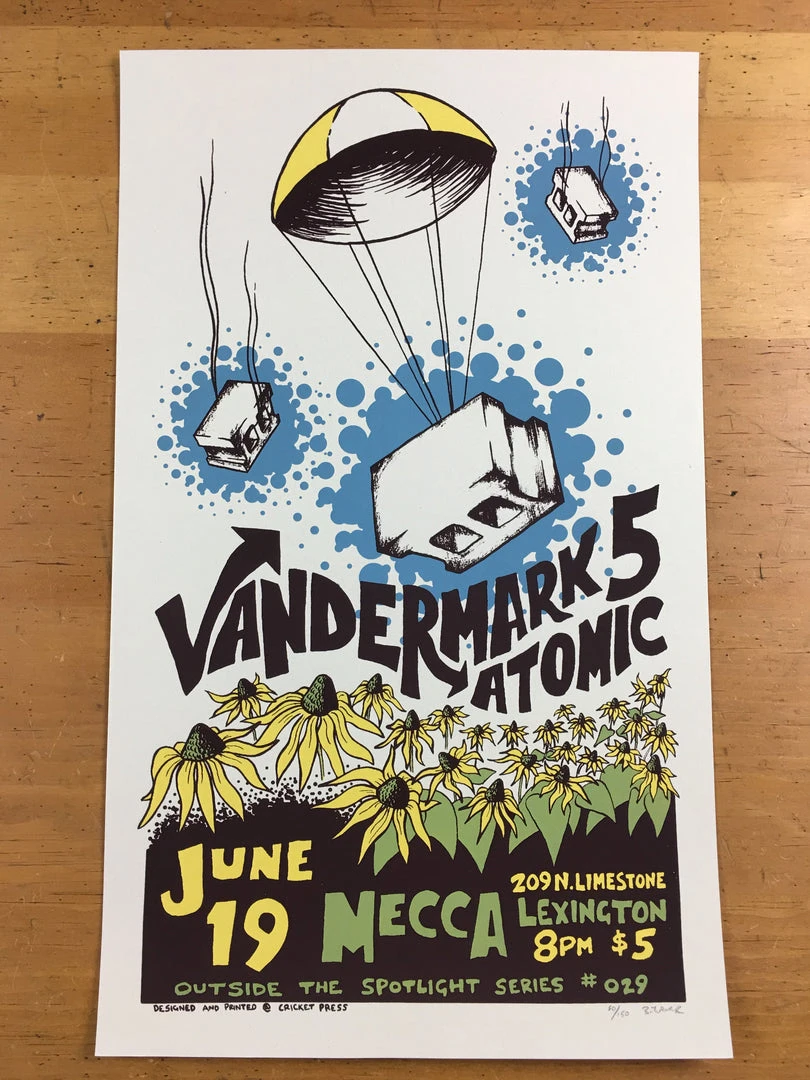 Vandermark 5 - 2004 Cricket Press Poster Lexington, KY Mecca Gig Posters 5 Vandermark 5 - 2004 Cricket Press Poster Lexington, KY Mecca Gig Posters