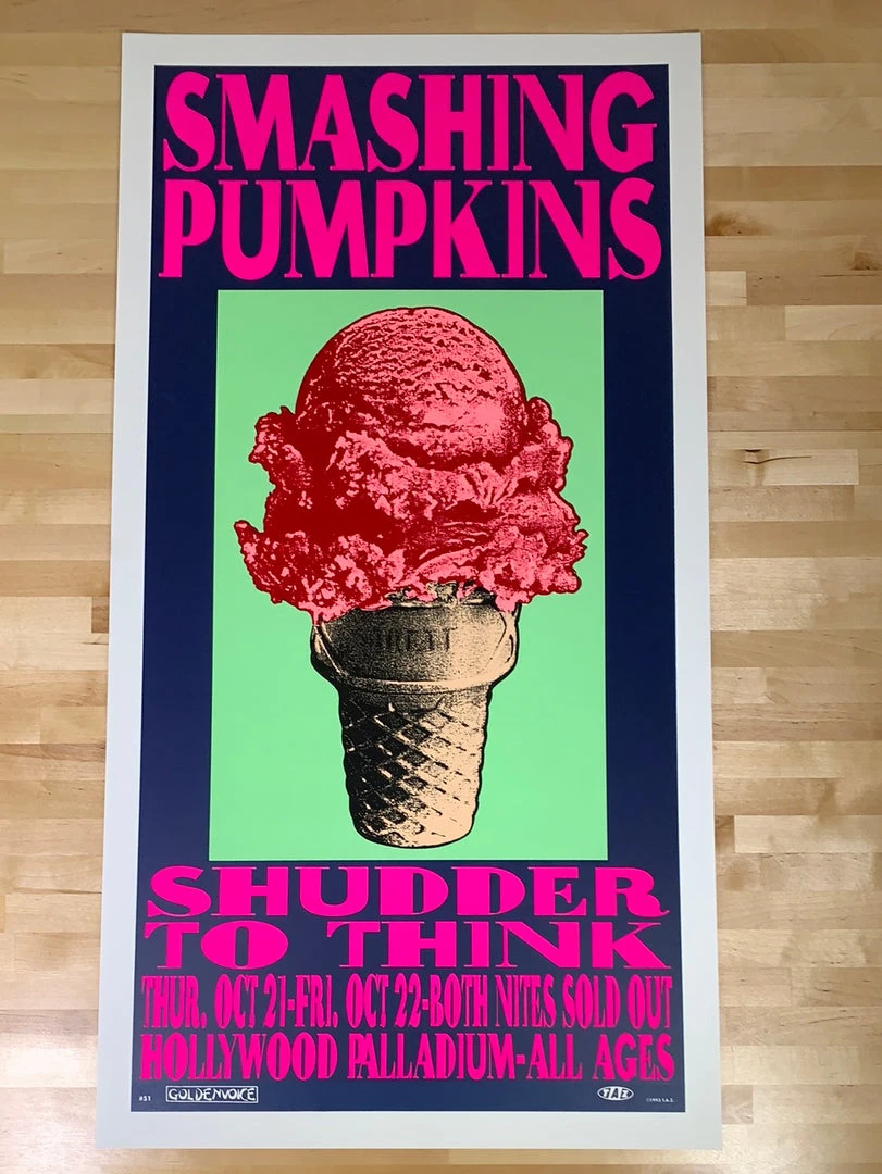 TAZ Gig Posters Smashing Pumpkins - 1993 T.A.Z. Poster Hollywood, CA Palladium 1st Ed 4 TAZ Gig Posters Smashing Pumpkins - 1993 T.A.Z. Poster Hollywood, CA Palladium 1st Ed