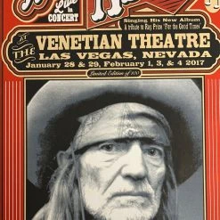 Willie Nelson - 2017 Mattole River Studios Poster Las Vegas, NV