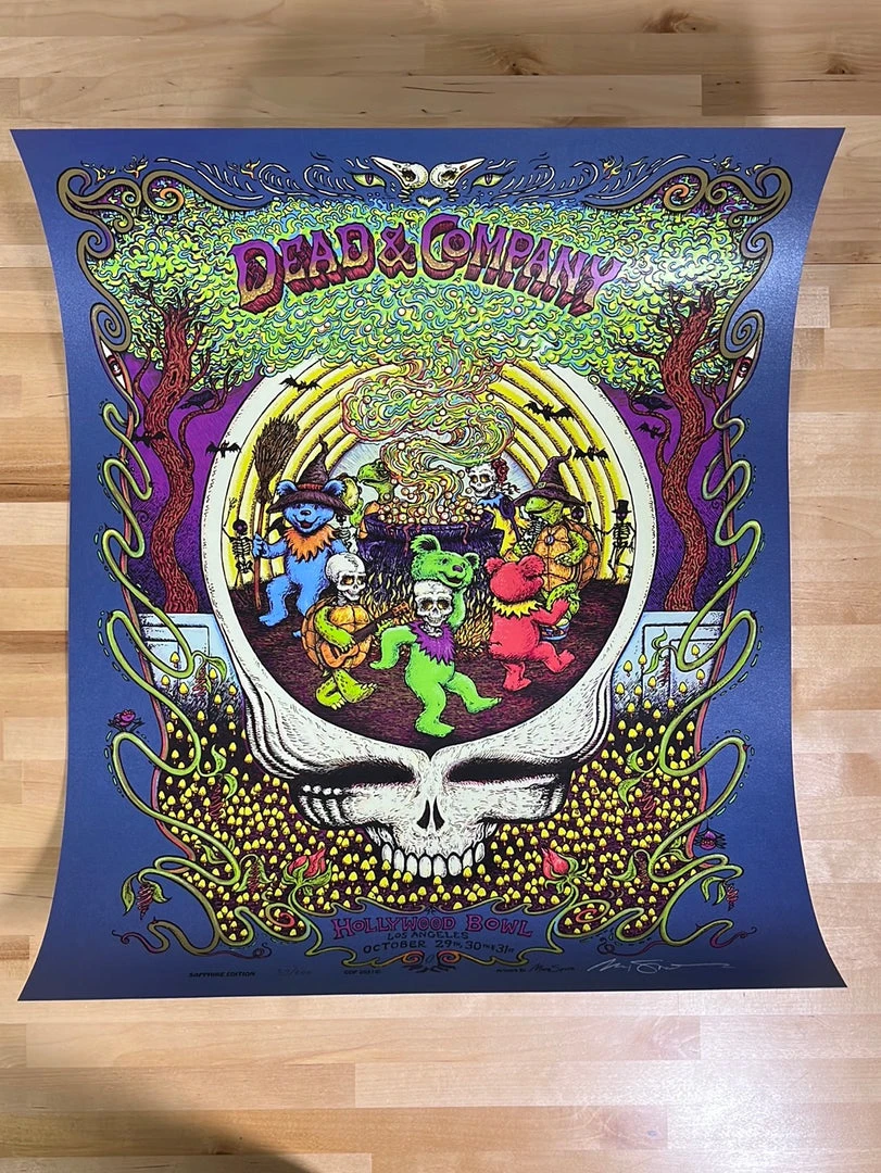 Gig Posters Dead & Company - 2021 Marq Spusta Poster Hollywood Bowl, CA Sapphire 4 Gig Posters Dead & Company - 2021 Marq Spusta Poster Hollywood Bowl, CA Sapphire