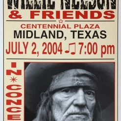 Willie Nelson - 2004 Franks Brothers 7/2 Poster Midland, TX Gig Posters