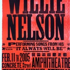 Gig Posters Willie Nelson - 2005 Hatch Show Print 2/11 Poster Corpus Christi, TX