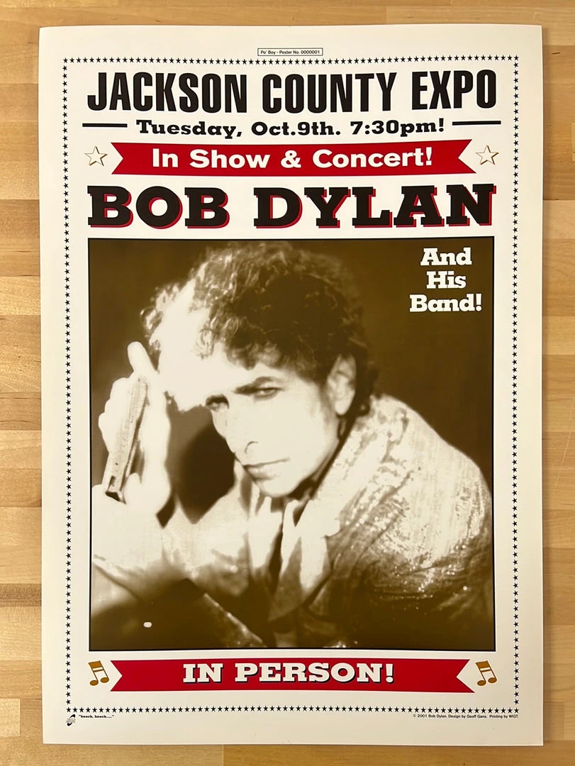 Bob Dylan - 2001 Geoff Gans Poster Central Point, OR Gig Posters 4 Bob Dylan - 2001 Geoff Gans Poster Central Point, OR Gig Posters