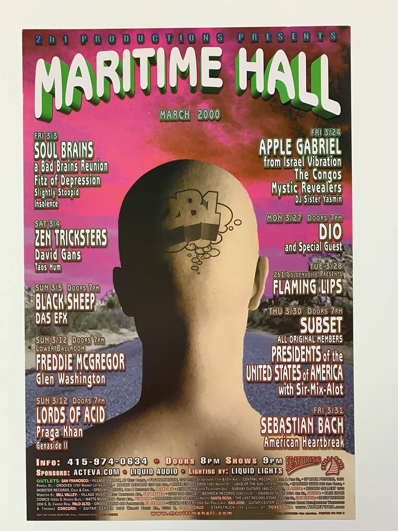 Greg Coiner Gig Posters MHP 87 Lords Of Acid, Flaming Lips - 2000 Poster Maritime Hall San Fran 1st 4 Greg Coiner Gig Posters MHP 87 Lords Of Acid, Flaming Lips - 2000 Poster Maritime Hall San Fran 1st