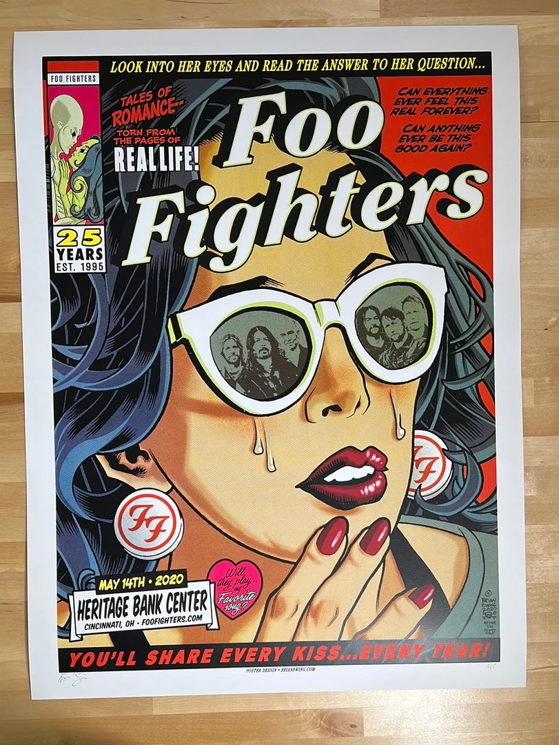 Foo Fighters - 2020 Brian Ewing Poster Cincinnati, OH AP 4 Foo Fighters - 2020 Brian Ewing Poster Cincinnati, OH AP