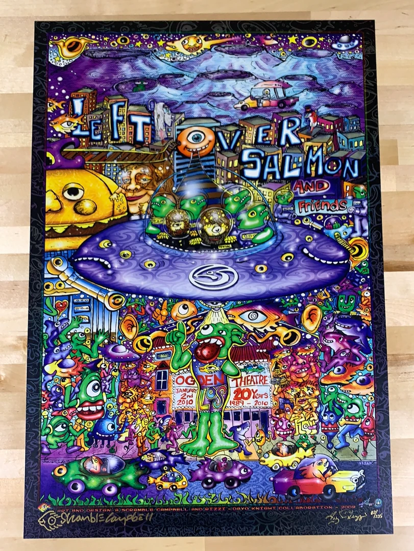 Colorado Leftover Salmon & Friends - 2009 Scramble Campbell Rizzi Poster Denver, CO Ogden Theatre 4 Colorado Leftover Salmon & Friends - 2009 Scramble Campbell Rizzi Poster Denver, CO Ogden Theatre