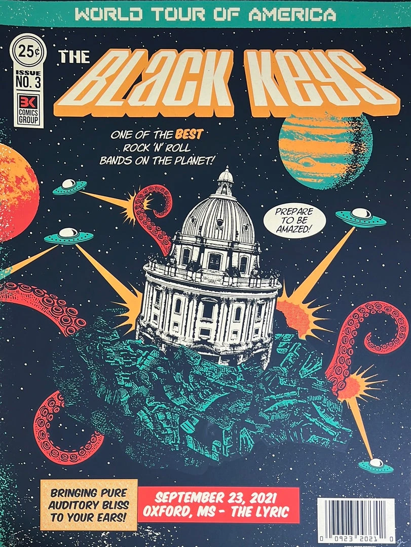 The Black Keys - 2021 Status Serigraph Poster Oxford, MS 3 The Black Keys - 2021 Status Serigraph Poster Oxford, MS