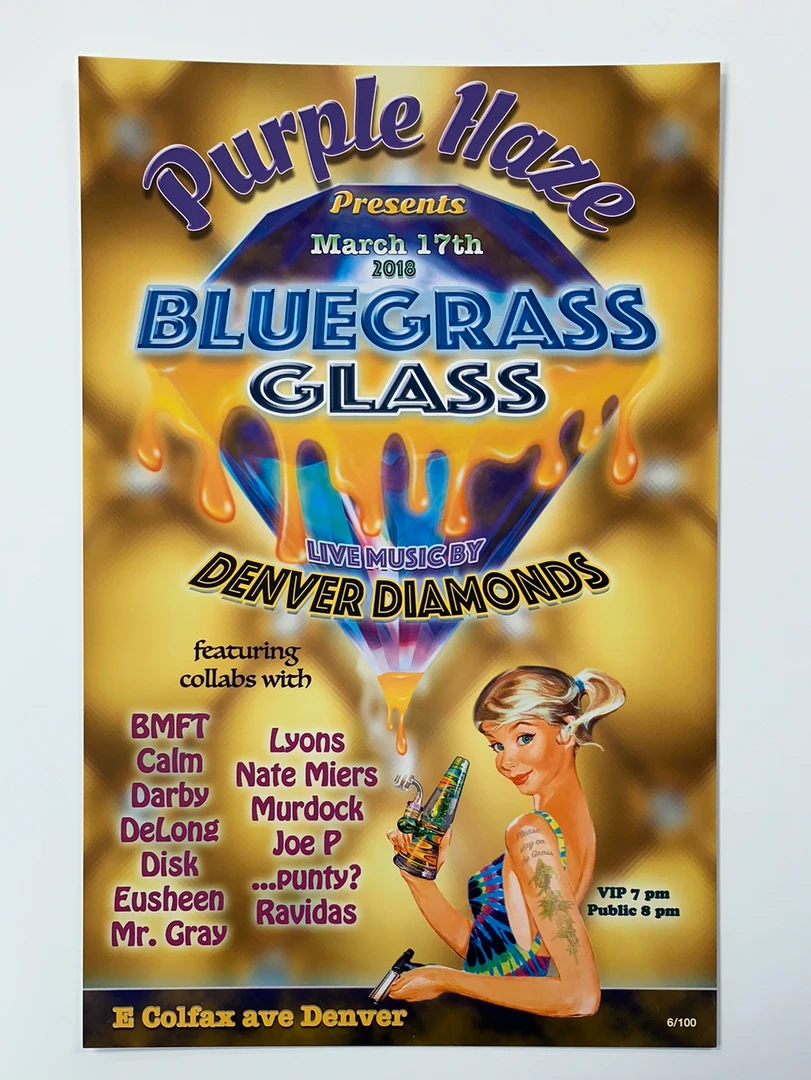 Sold Out Posters Bluegrass Glass - 2018 Poster Denver, CO Diamonds 4 Sold Out Posters Bluegrass Glass - 2018 Poster Denver, CO Diamonds