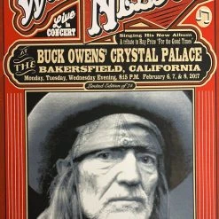 Willie Nelson - 2017 Mattole River Studios Poster Bakersfield, CA Gig Posters