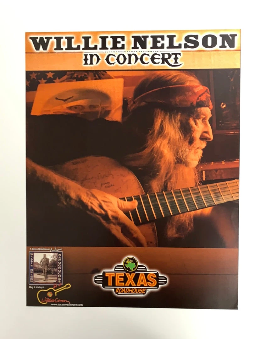 Sold Out Posters Gig Posters Willie Nelson - Texas Roadhouse Promo Poster Nacogdoches, TX 4 Sold Out Posters Gig Posters Willie Nelson - Texas Roadhouse Promo Poster Nacogdoches, TX