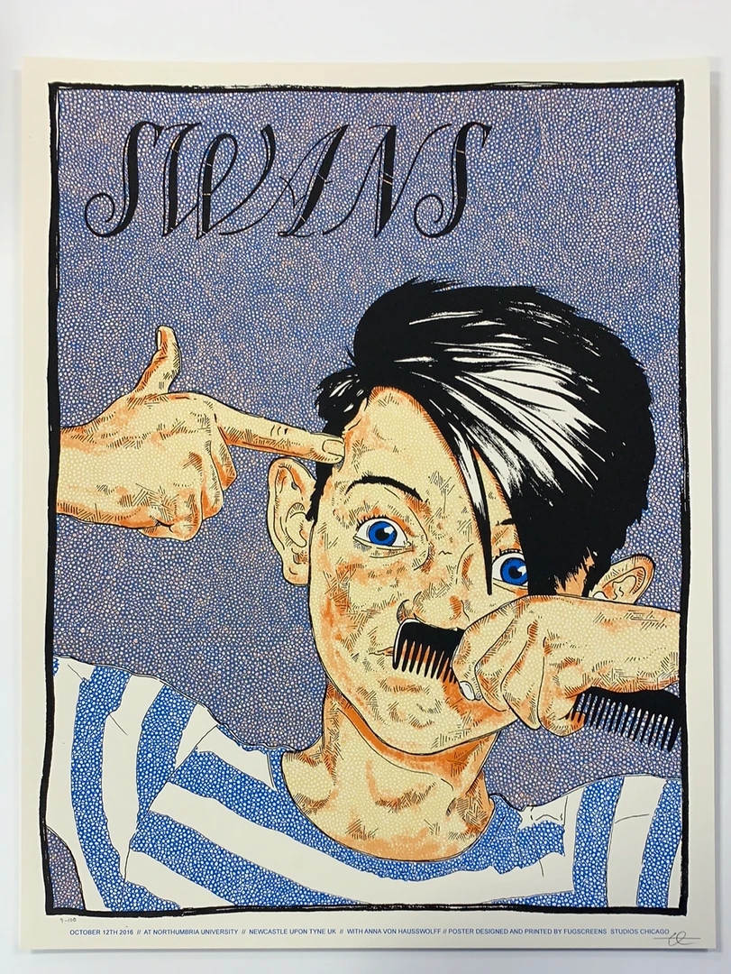 Gig Posters Swans - 2016 Fugscreens Studios Poster Newcastle, UK Northumbria 4 Gig Posters Swans - 2016 Fugscreens Studios Poster Newcastle, UK Northumbria