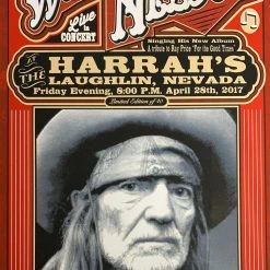 Gig Posters Willie Nelson - 2017 Mattole River Studios Poster Laughlin, NV