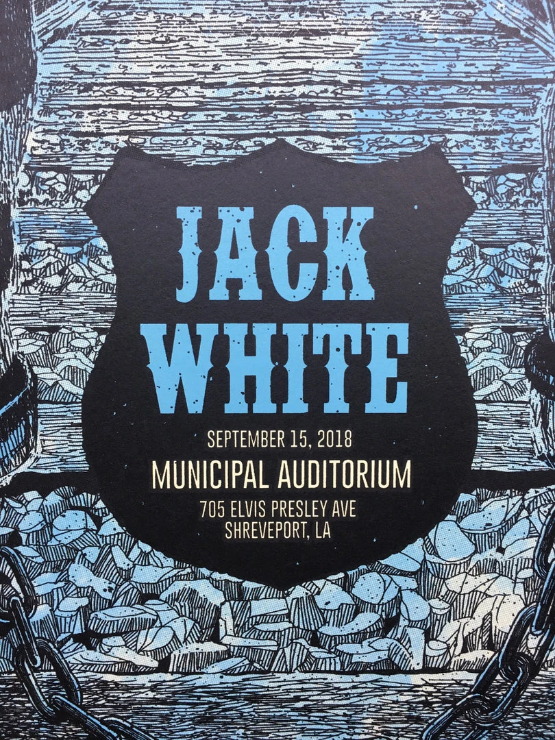 Jack White - 2018 Methane Studios Poster Shreveport, LA Municipal Auditorium Gig Posters 4 Jack White - 2018 Methane Studios Poster Shreveport, LA Municipal Auditorium Gig Posters