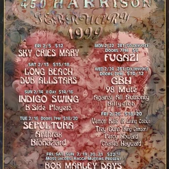 Sold Out Posters MHP 58 Maritime Hall - 1999 Poster February Fugazi, Long Beach Dub San Fran 1st Gig Posters