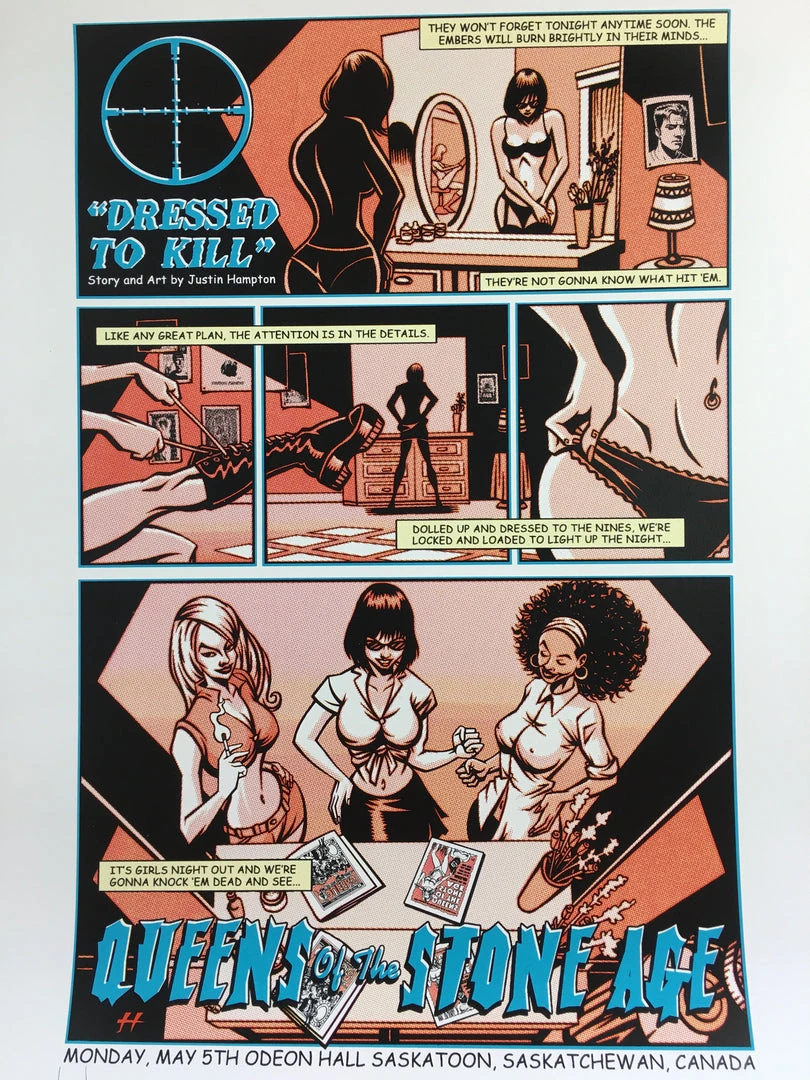 Queens Of The Stone Age - 2008 Justin Hampton Poster Saskatoon, CAN Odeon Events 3 Queens Of The Stone Age - 2008 Justin Hampton Poster Saskatoon, CAN Odeon Events