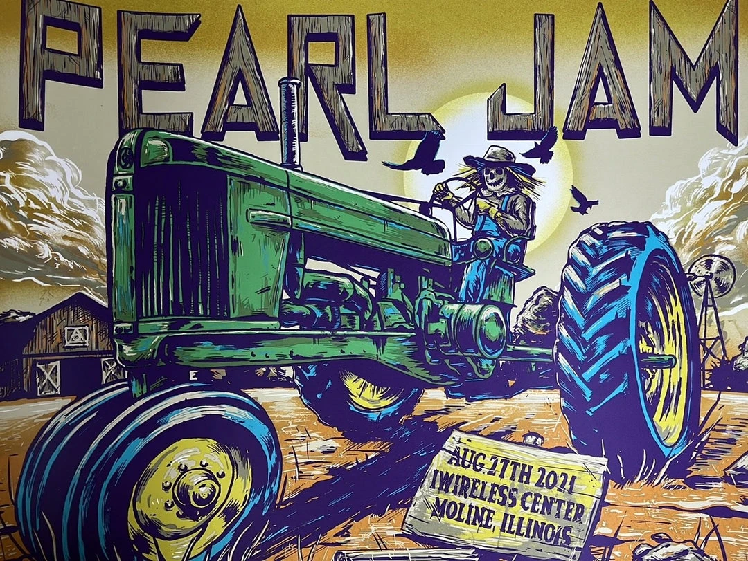 Pearl Jam - 2021 Ian Williams Poster Moline, IL Streaming Event Gig Posters 3 Pearl Jam - 2021 Ian Williams Poster Moline, IL Streaming Event Gig Posters