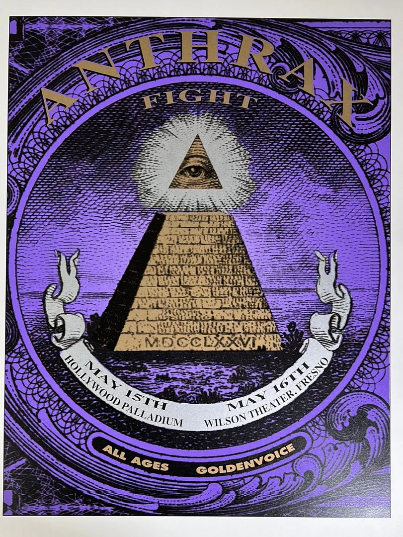 Gig Posters Anthrax - 1994 Matt Getz Poster Hollywood, Fresno, CA 3 Gig Posters Anthrax - 1994 Matt Getz Poster Hollywood, Fresno, CA