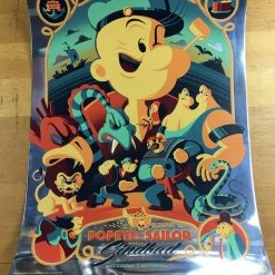 Art Prints Popeye The Sailor Meets Sindbad The Sailor - 2014 Tom Whalen Poster Foil Green V 12 Art Prints Popeye The Sailor Meets Sindbad The Sailor - 2014 Tom Whalen Poster Foil Green V
