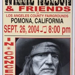 Willie Nelson - 2004 Franks Brothers 9/26 Poster Pomona, CA Gig Posters