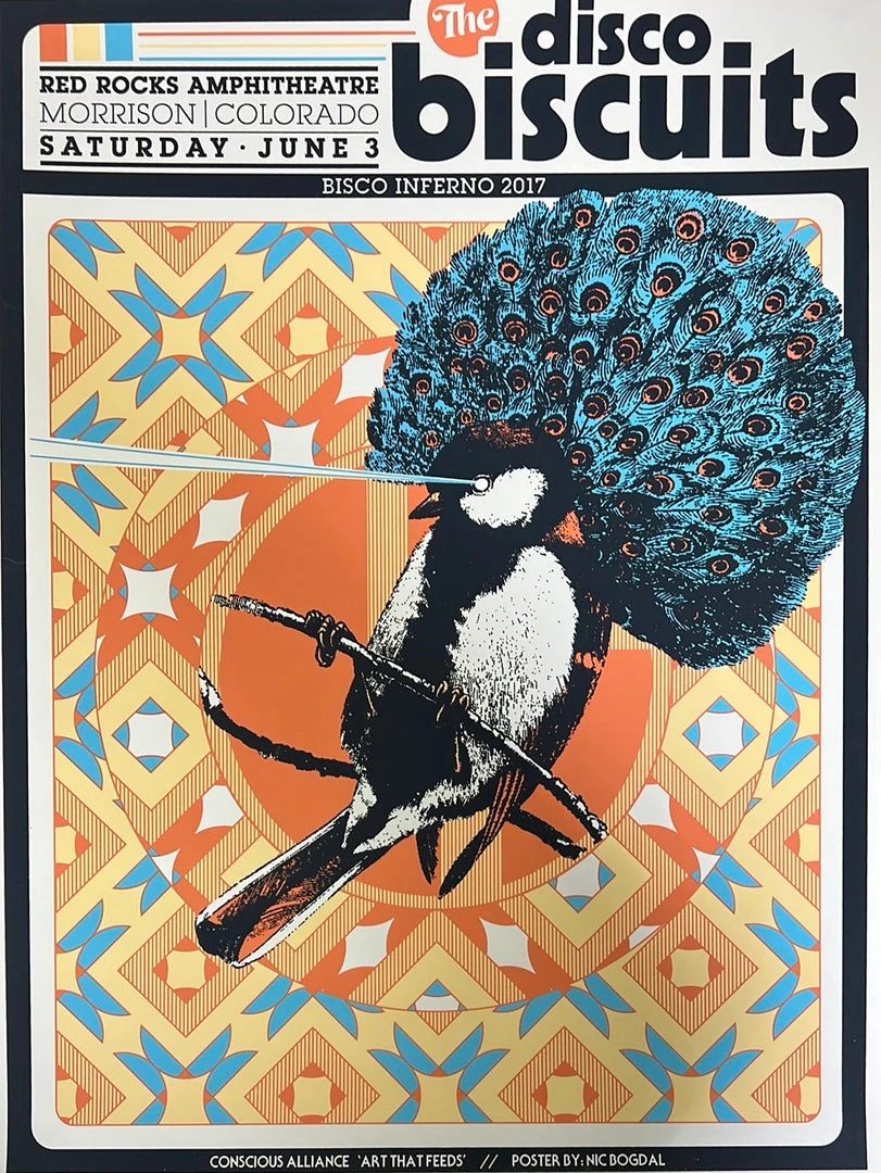 The Disco Biscuits - 2017 Nic Bogdal Poster Red Rocks Morrison, CO Colorado 3 The Disco Biscuits - 2017 Nic Bogdal Poster Red Rocks Morrison, CO Colorado