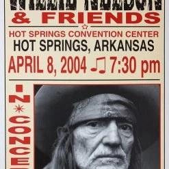 Willie Nelson - 2004 Franks Brothers 4/8 Poster Hot Springs, AR Gig Posters