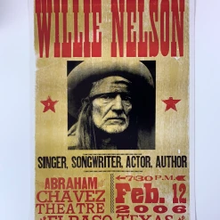 Willie Nelson - 2006 Hatch Show Print 2/12 Poster El Paso, Texas Abraham Chavez