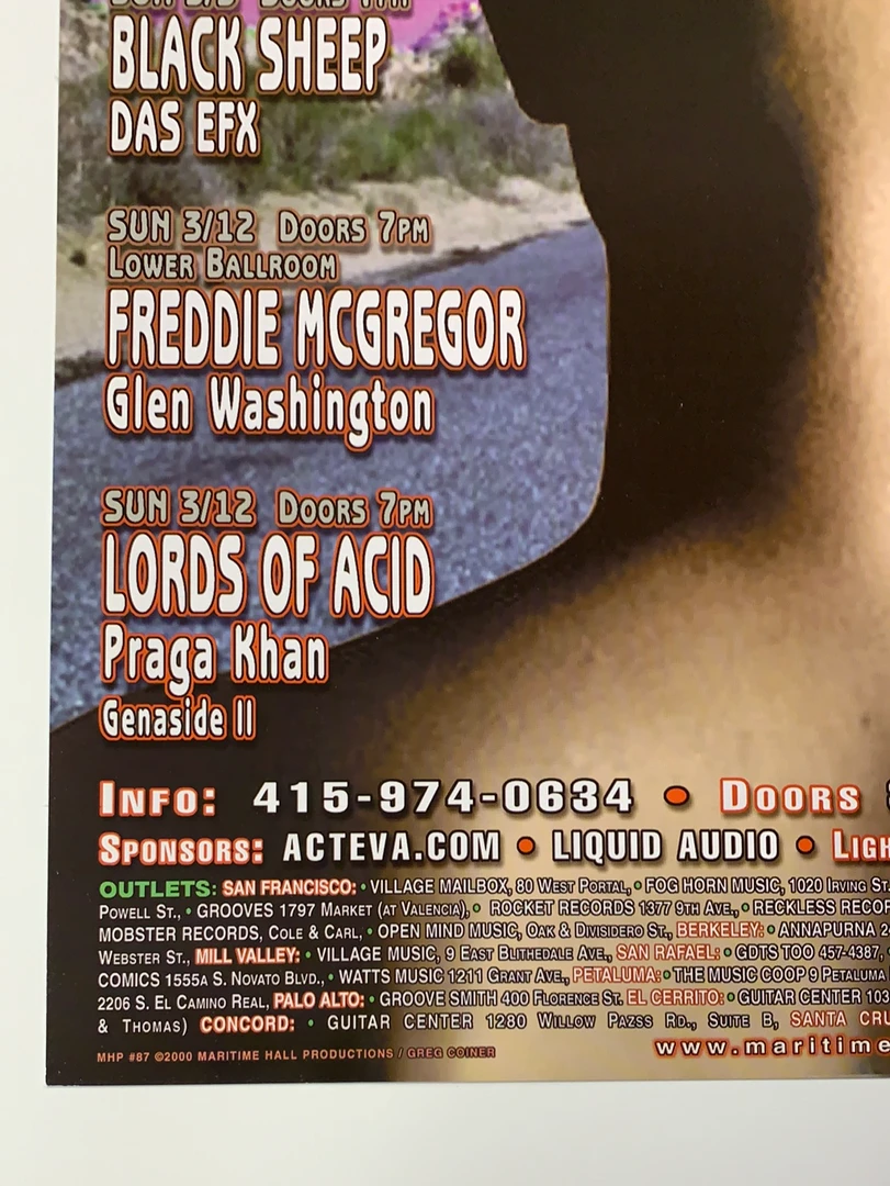 Greg Coiner Gig Posters MHP 87 Lords Of Acid, Flaming Lips - 2000 Poster Maritime Hall San Fran 1st 8 Greg Coiner Gig Posters MHP 87 Lords Of Acid, Flaming Lips - 2000 Poster Maritime Hall San Fran 1st